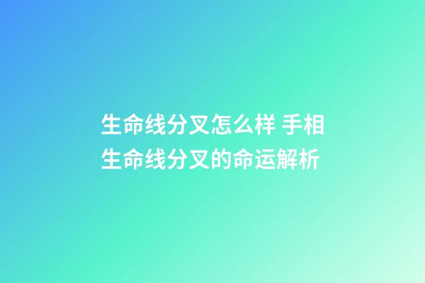 生命线分叉怎么样 手相生命线分叉的命运解析